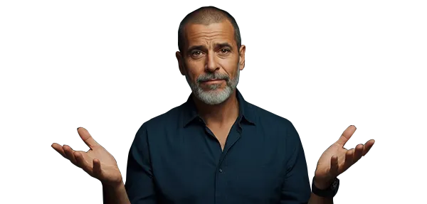 Man standing with open arms